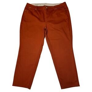 Talbots Women’s Flawless Jeans Plus Size 22WP Rust Orange Slim Ankle